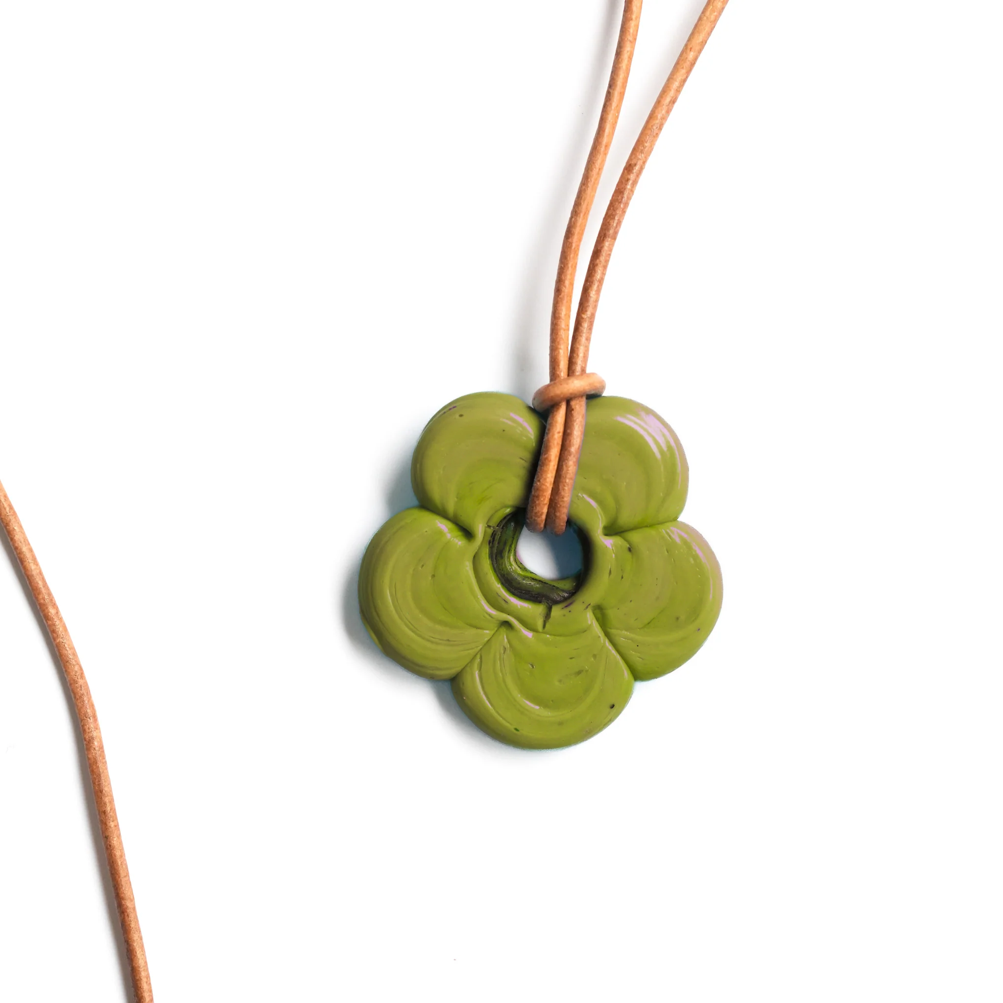 Lime Green Flower Necklace - Image 4
