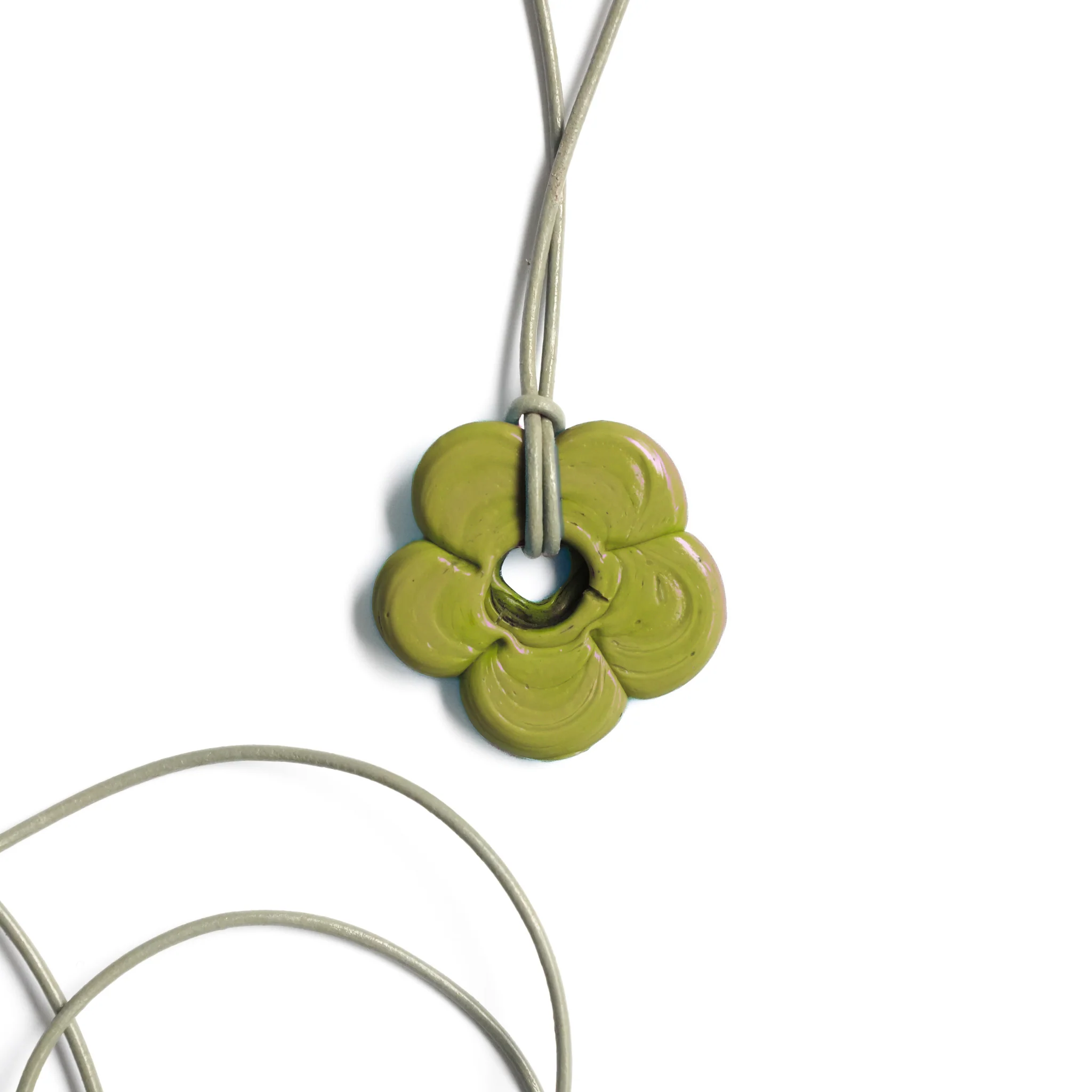 Lime Green Flower Necklace - Image 5