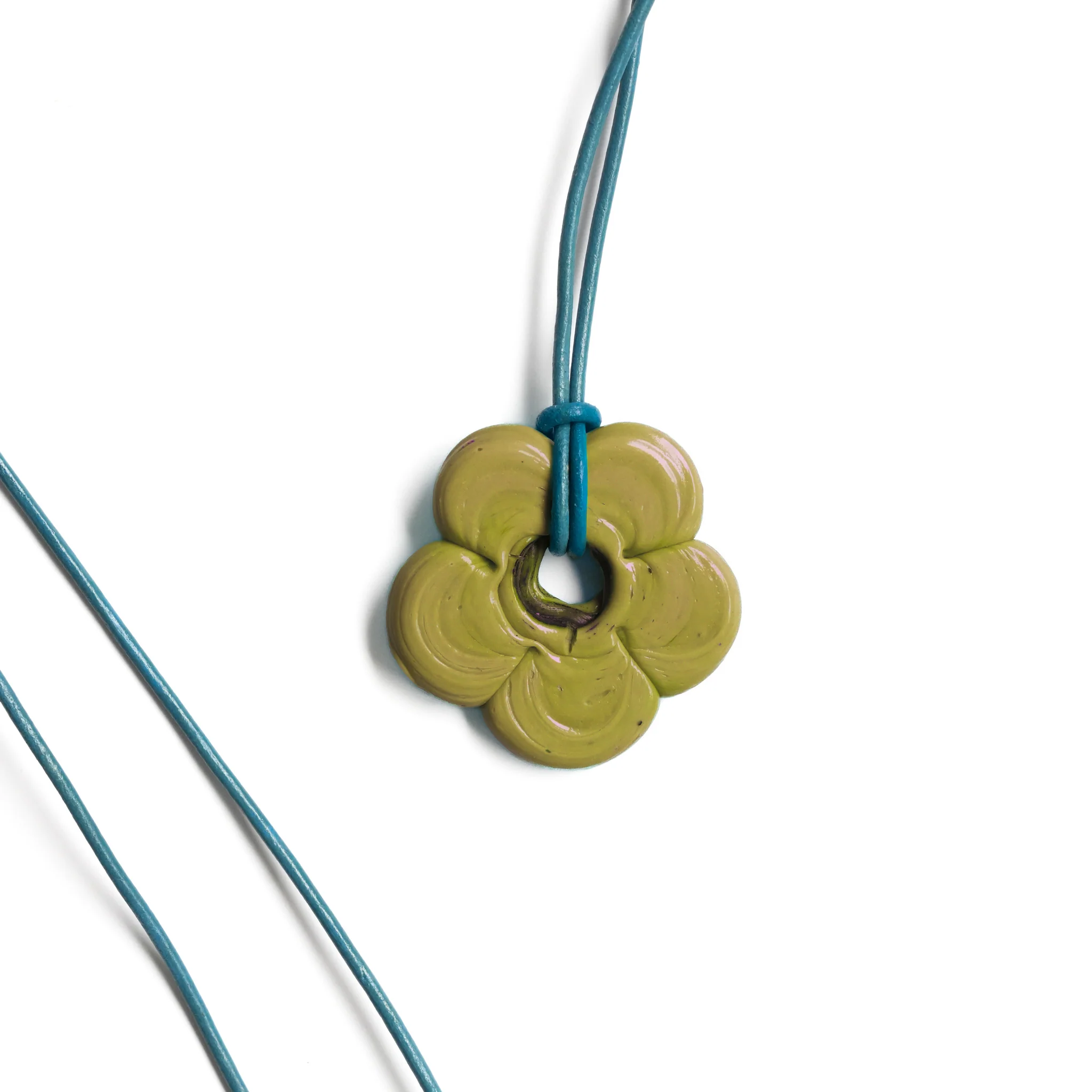 Lime Green Flower Necklace - Image 6