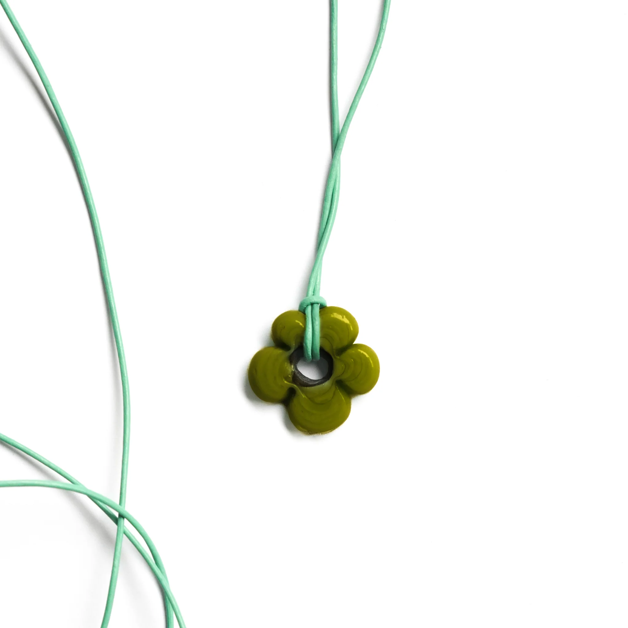 Mini Light Green Flower Necklace - Image 6